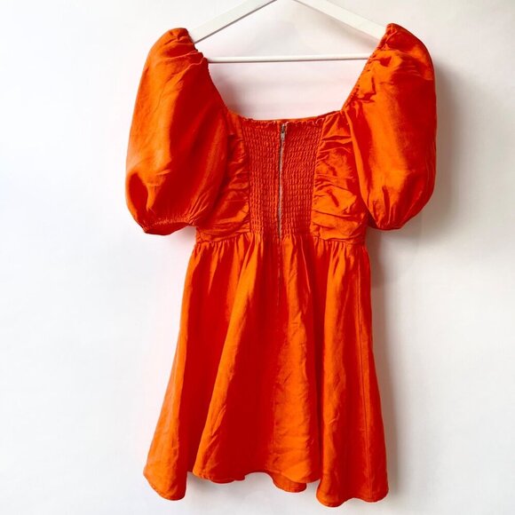 Reformation Zula linen dress, orange , Size 2 - Picture 3 of 8